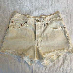 White Levi’s High Waisted Shorts! Never Worn, Excellent Condition! Size 24!